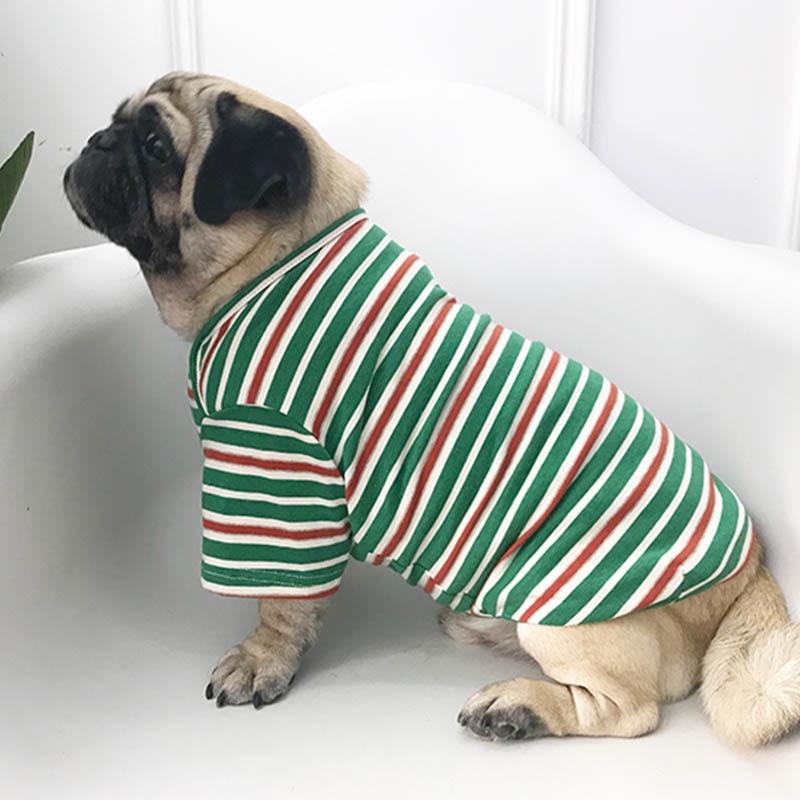 Gestreepte Hond Kleding Pug Franse Bulldog Kleding Voor Honden Shirt Warme Hond Jas Puppy Pet Kleding Voor Honden Huisdieren Kleding ropa Perro