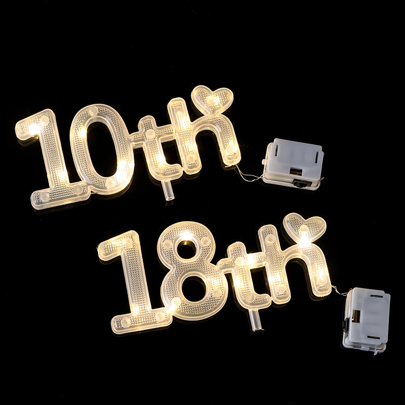 Number Lights Cake Toppers Kids Happy Birthday Cake Decorations Boy Girl 1st 18th LED Light Wedding Anniversary Party Supplies