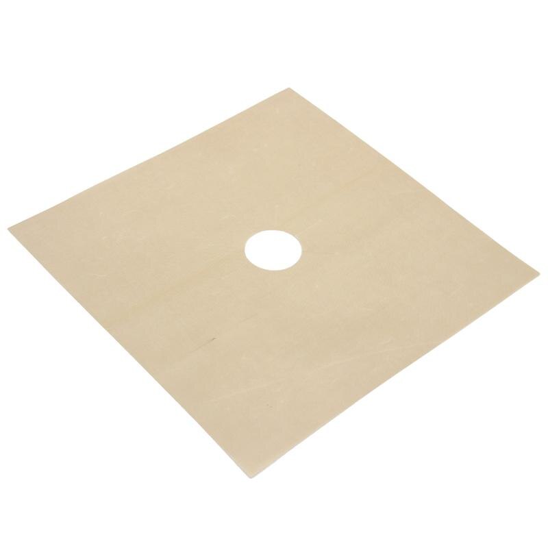 1pc Universal Oven Liner Gas Hob Protector Sheets Square Heat Resistant Burner Cooker Protector Washable Reusable Pad 27*27cm: Beige