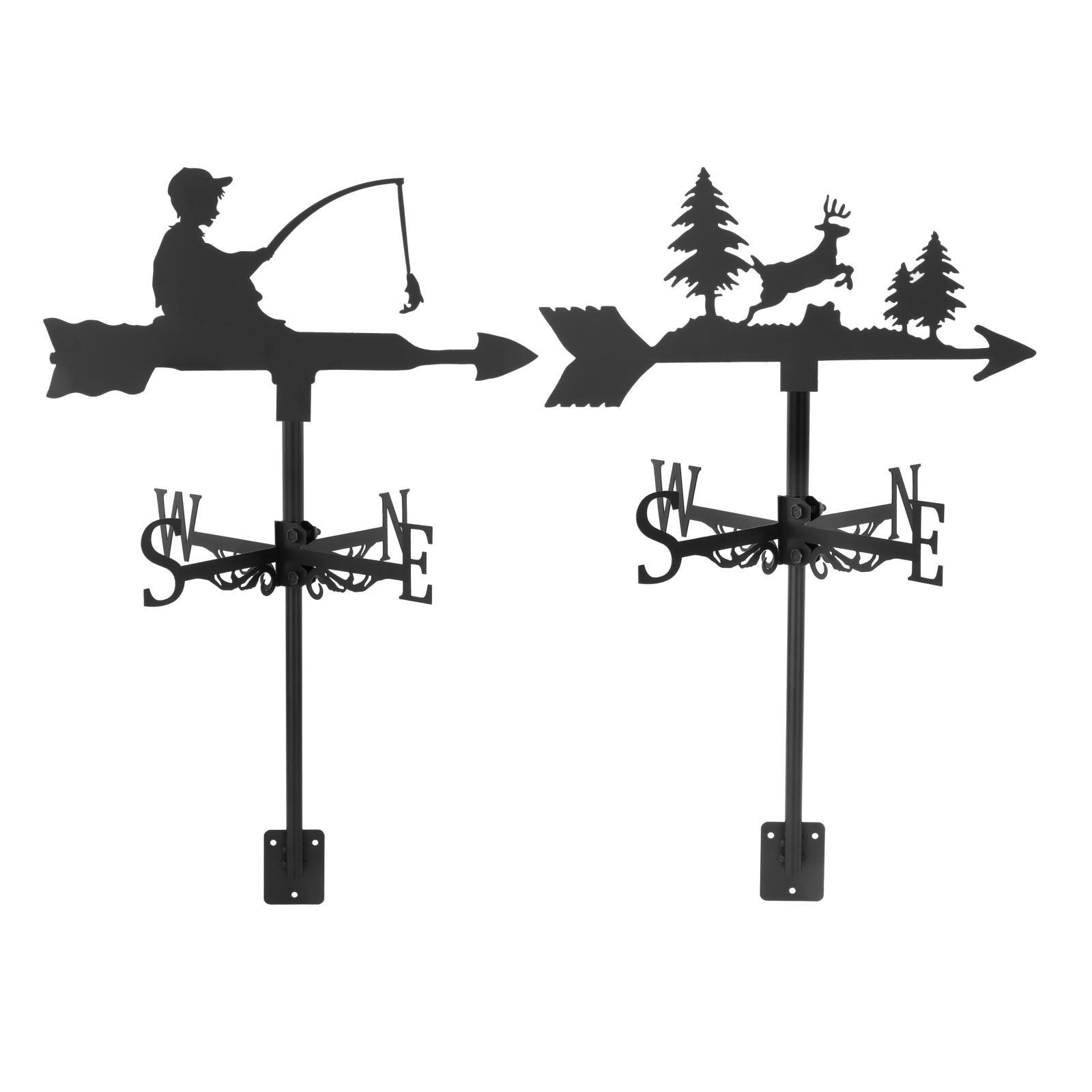 Retro Windwijzer Tuin Stake Wind Richting Indicator Kit Outdoor Ijzeren Beugel Voor Dak Tuinhuisje Farm Meetinstrumenten Decor