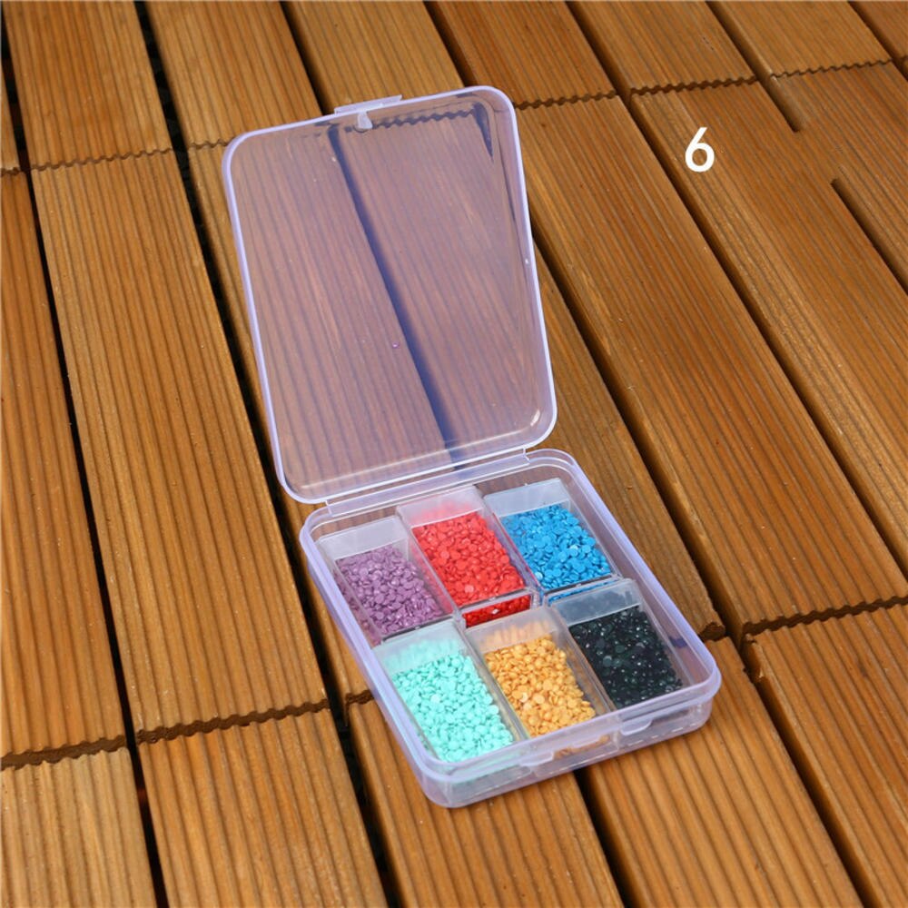 6-42 Grids Diamant Schilderen Strass Transparante Opbergdoos Met Deksel Multi Grids Sieraden Boor Collection Organisatie Case