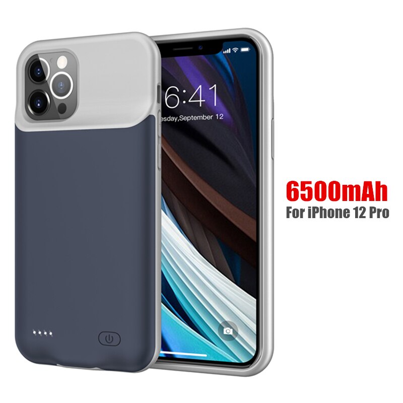 Amstar odporny na wstrząsy futerał na ładowarkę do iPhone 12 Pro Max 12 Mini Powerbank Case zewnętrzny zestaw do ładowania baterii: Blue 12 Pro