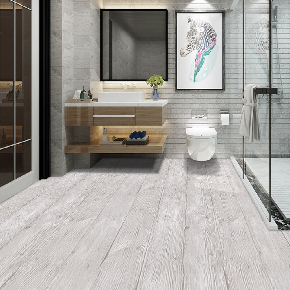 Autocollants de Carreaux de Sol Imperméables, Auto-Adhésifs, Épais, en Bois Mars, pour Mur, Sol, Chambre, Résistant à l'Usure, Décoration de Maison, Cuisine, HO: XLL / Bleu marine