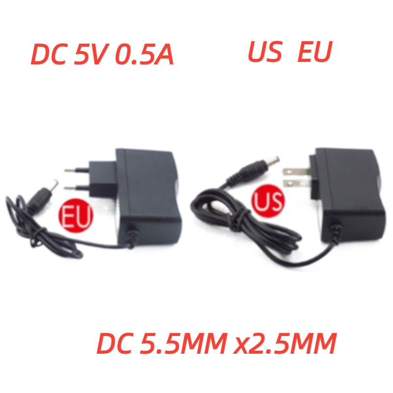 AC Converter Adapter DC 5V 0.5A Power Supply Charger US EU Plug