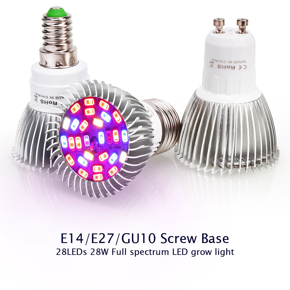 Led kweeklamp hydrocultuur groeilamp  e27 led kweeklampen  gu10 full spectrum 85-220v uv ir lamp plant  e14 bloem zaailing fitolamp