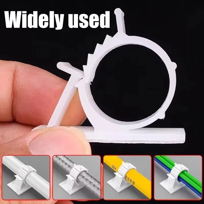 Soporte para cables autoadhesivo, Clips organizadores de cables ajustables, soporte para barra de cortina, abrazadera de gestión de oficina, Clip de pared sin perforaciones