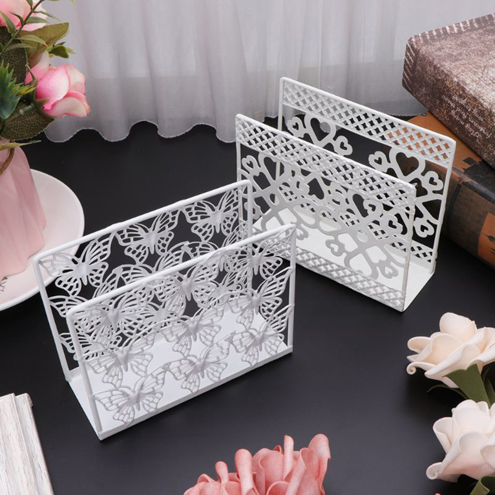 Holle Metalen Servet Rack Box Servet Houder Papieren Handdoek Dispenser Tissue Rack Serviette Holder Organizer Eettafel Decoratie