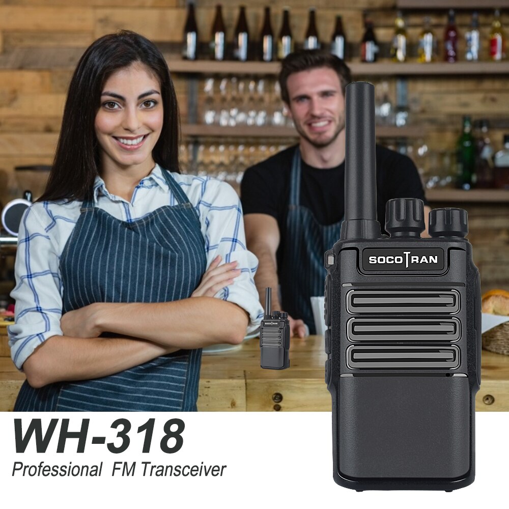 SOCOTRAN WH-318 Mini talkies-walkie UHF 400-470 MHZ 16 canaux Radio Comunicador soutien USB charge radio jambon
