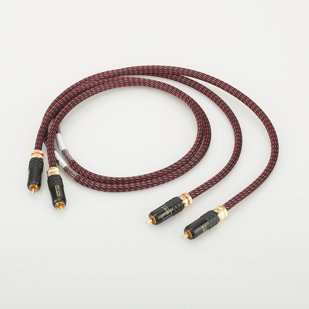 Parkoppla hifi audio 5n ofc rca audio interconnct kabel hi-end rca till rca förlängningskabel med guldpläterad rca kontaktkontakt
