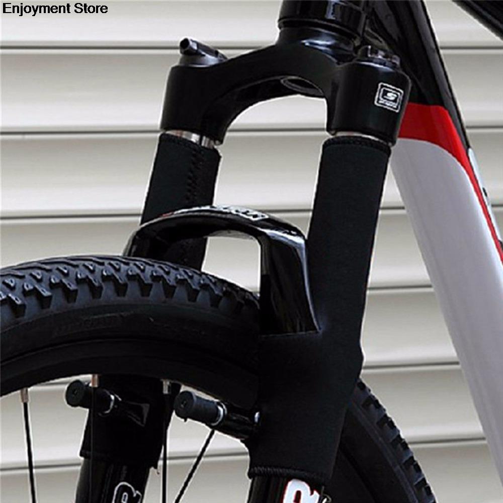 1 Pair Black Bicycle Frame Chain Protector Cycling Mountain Bike Stay Front Fork Protection Guard Protective Pad Wrap Cover