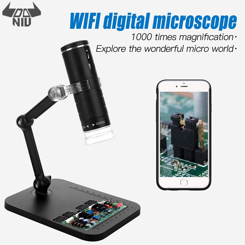 Daniu 1000X Wifi Digitale Microscoop Hd 1080P Pixel Draagbare Elektronische Vergrootglas 8 Led Usb Microscoop Endoscopie Camera Tool