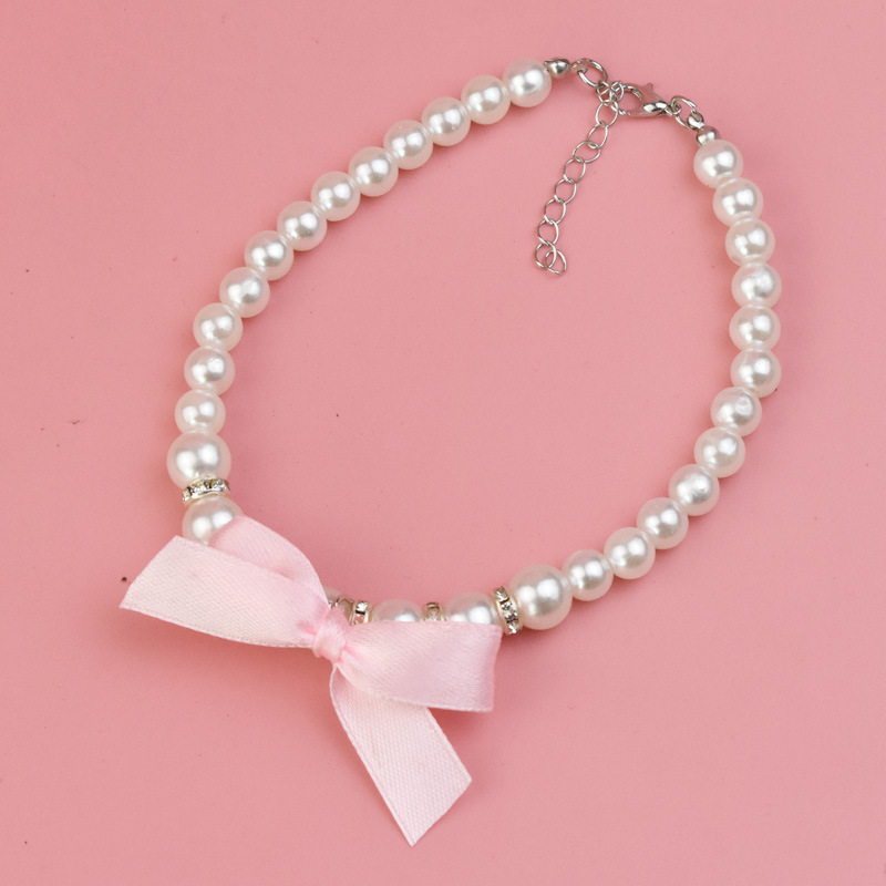Collier de Perles Scintillantes pour Petits Chiens et Chats, Bijoux en Strass, Accessoires Perforés pour Vêtements de Fille, Chihuahua SARL: GRIS