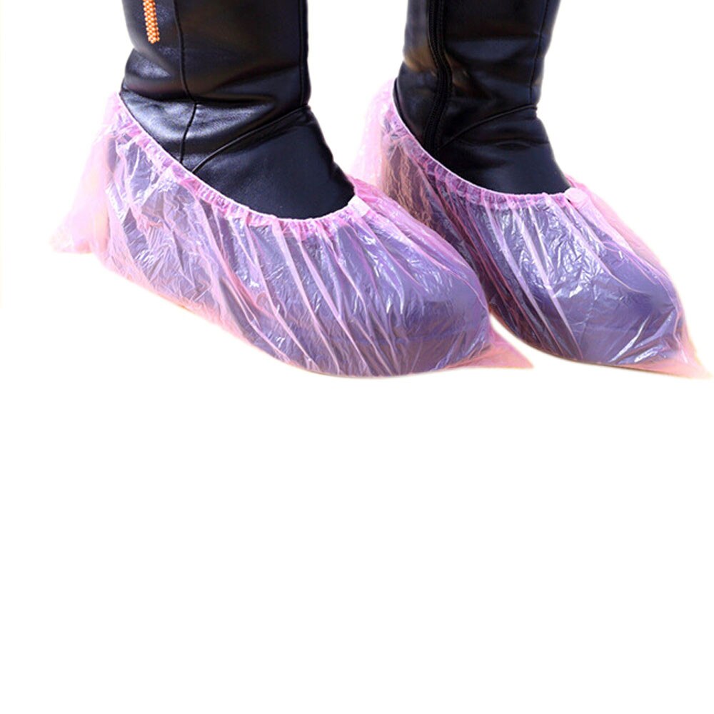 100pcs copriscarpe in plastica usa e getta per esterni copriscarpe per pulizia tappeti giorno di pioggia copriscarpe per pulizia esterna borse