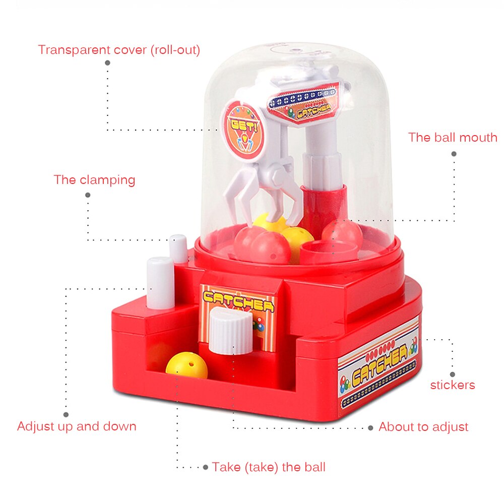 Máquina de garra para niños, juguete portátil para jugar, Mini máquina expendedora de bolas, juguete interactivo de , para niños