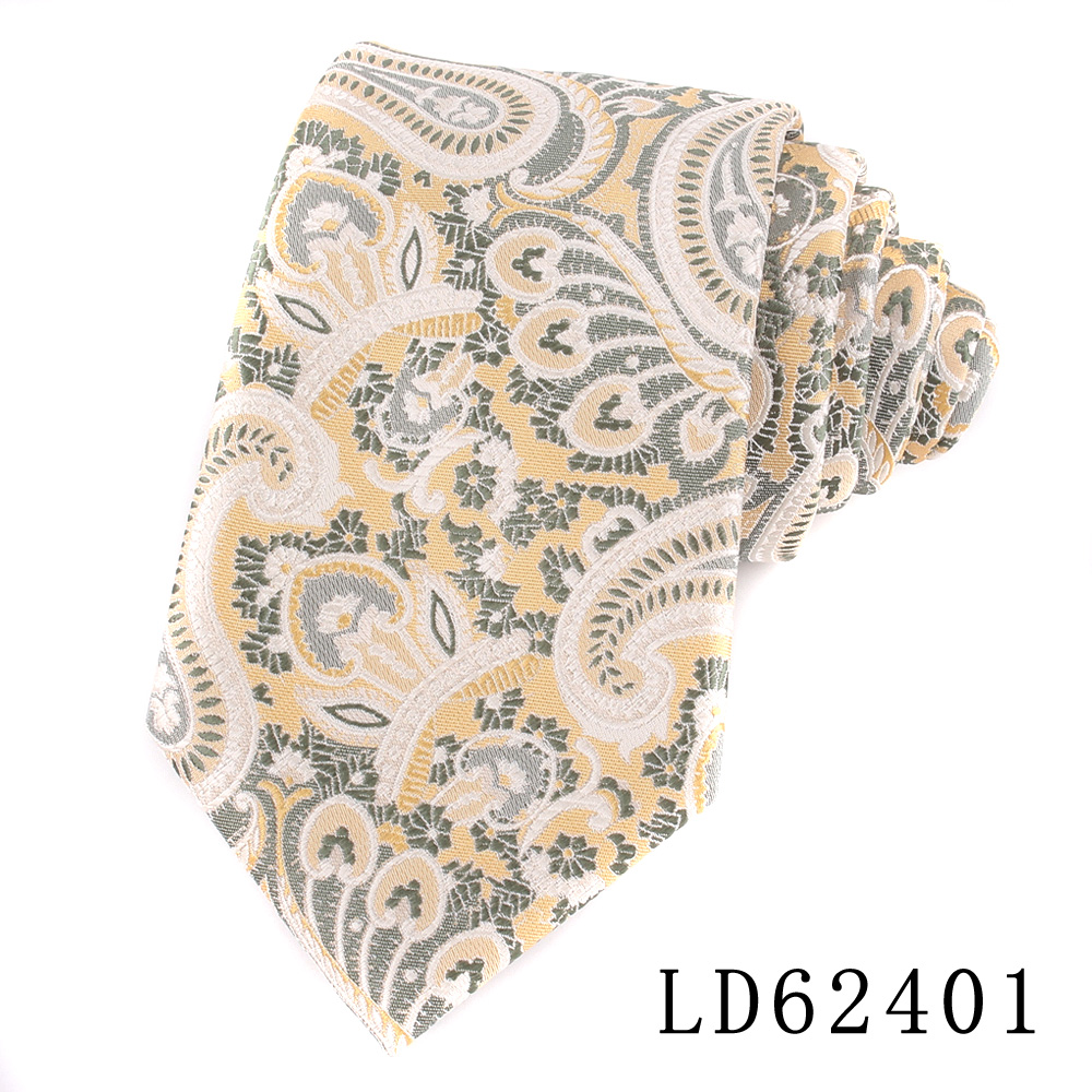 Classic Stripe Ties For Men Women Brown Color Neck Tie For Party Business Paisley Suit Neckties Wedding Neck Tie For Groom: WHITE