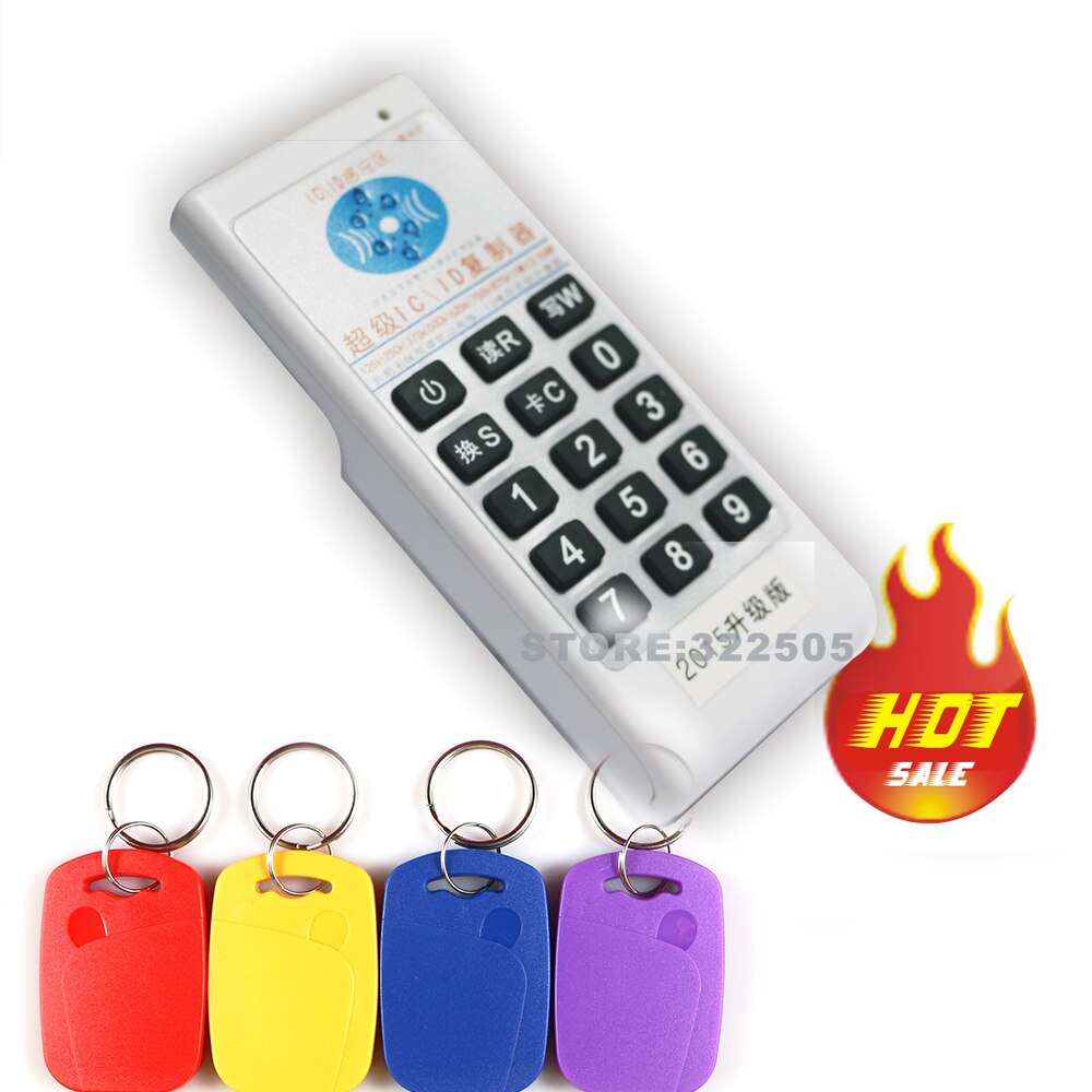 Handhållen 125 khz & 13.56 mhz rfid kopiator skrivare duplikator programmerare läsare  +10 st dubbel frekvens omskrivbar id fjärrkontroll taggar