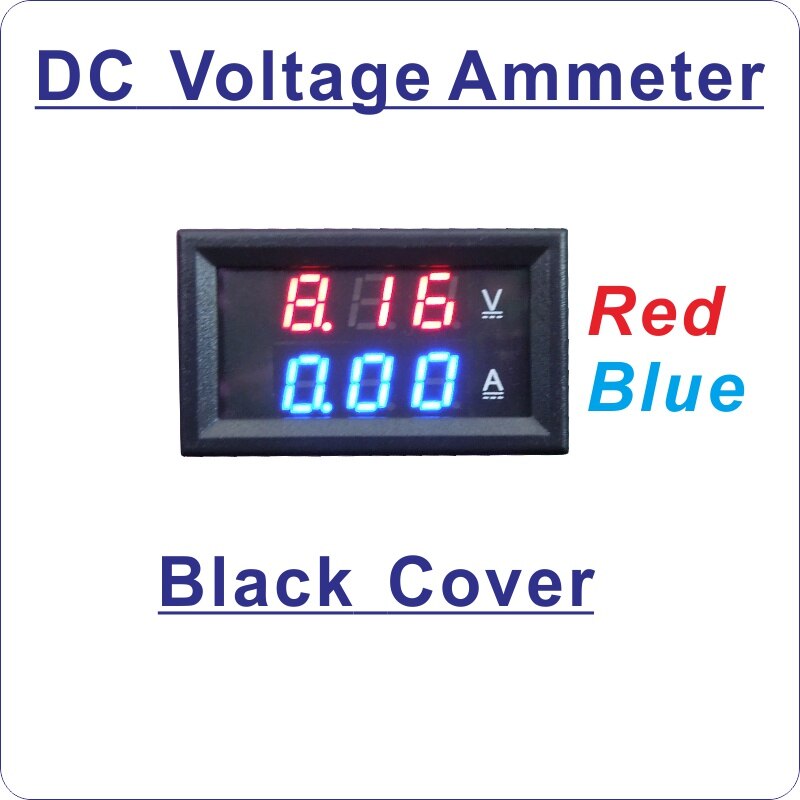 ! voltímetro de CC amperímetro de tres cables de CC, Metro del panel actual LED de 0,28 voltios, amperímetro de CC 3,5-30 V, amperímetro de 0-100A: Black (Red-blue)