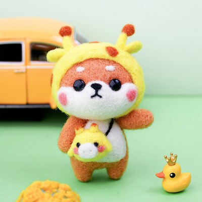 Jiwuo Wool Felt Kit Needle Felting Kit Animal Pet Doll for Needle Material Bag Pack for Beginner Non Finished Wool Felt Package: 10