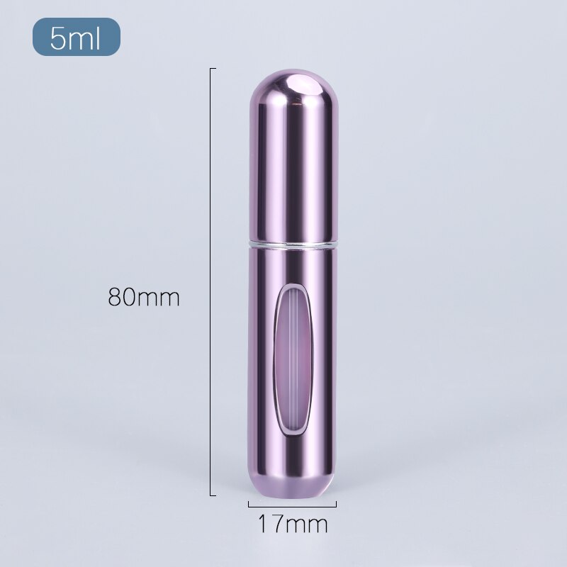 Mini bouteille rechargeable de 5ML, atomiseur Portable en aluminium, pour voyage, échantillon de parfum, pulvérisateur, conteneur cosmétique, 1 pièce: Bright Pink