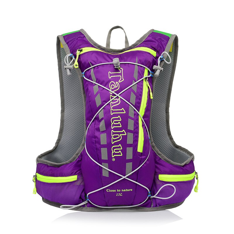 Cross Border Off-road Run Backpack Men And Women Ultra-Light Marathon Water Bag Vest Outdoor Sports Running 10L: Purple