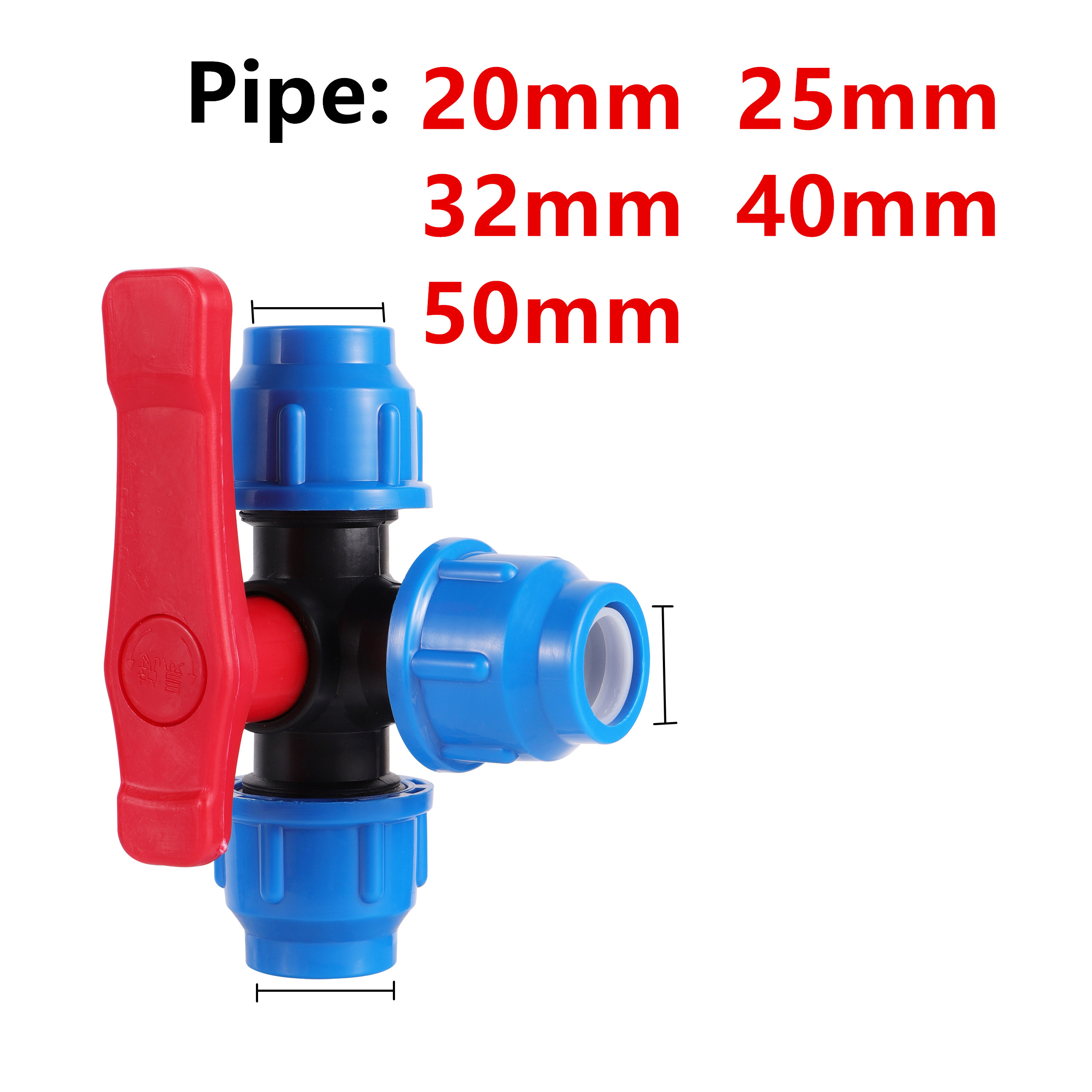 20/25/32/40/50mm PVC PE tubo grifo divisor de agua conector de válvula rápida de plástico jardín agricultura riego accesorios de tubería de agua: Negro / 3/16"