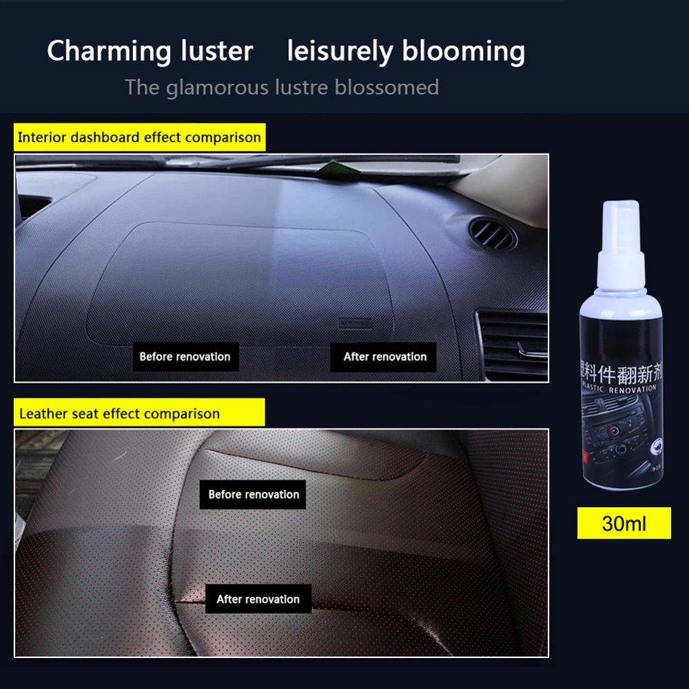 Panel de instrumentos de cera para el Interior del coche, revestimiento de plástico renovado, 30ml