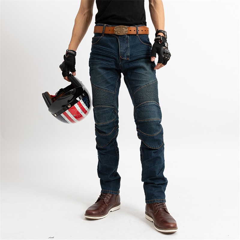 KOMINE classic motocicleta jeans pantalones vaqueros ajustados todoterreno motorcross todoterreno pantalones con rodilleras
