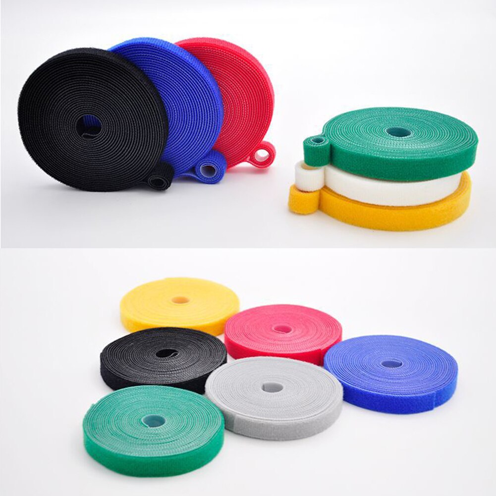 5m × 1cm Nylon Draht Veranstalter Magie Haken Kabelbinder Selbst Verschluss Band Wiederverwendbare Kabel Draht Magie binden Riemen DIY Zubehör