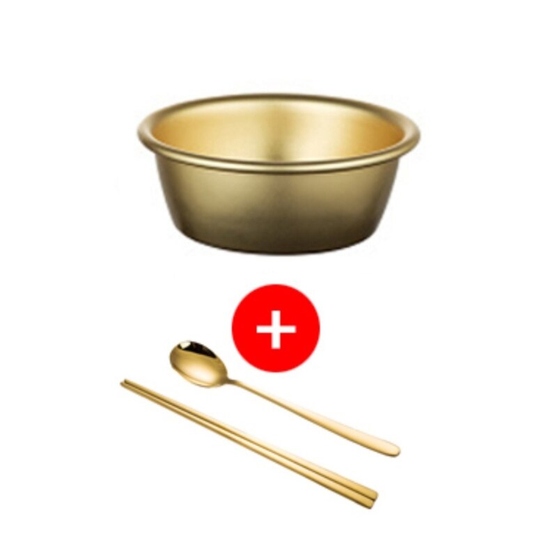 Korean Yellow Aluminum Bowl With Handle For Noodle Traditional Rice Wine Kitchen Cookware Hiking Soup Dish BBQ Camping Bowls: 12.5cm / 1