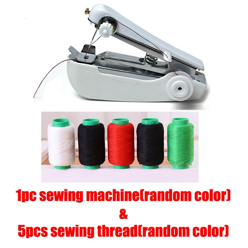 1Set Portable Mini Manual Sewing Machine Sewing Thread Scissors Simple Operation Sewing Tools Fabric Handy Needlework Tool DDJ: 1FRJ5X