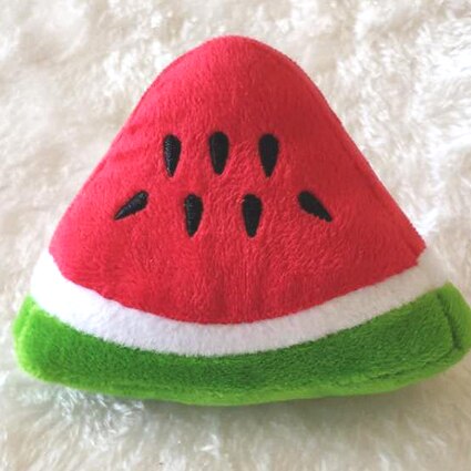 PT016 Cartoon Chew Play Pet Squeaky Puppy Chew Squeaker Quack Sound Doll Toy Simulation Donut Pet Supplies Dog Toys: PT017-bankuai