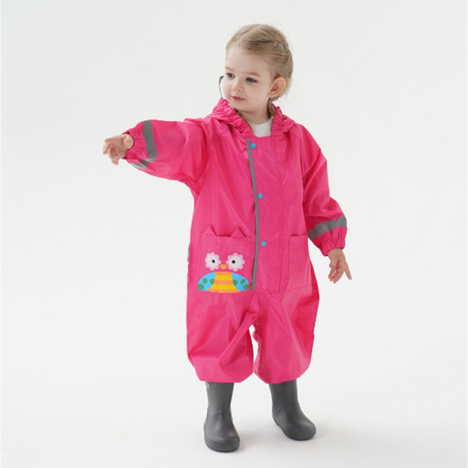 1-10 Years Old Children Raincoat kids Boys Girls Waterproof Jumpsuit Hooded One-Piece Cartoon Dinosaur Baby Rainwear And Pants