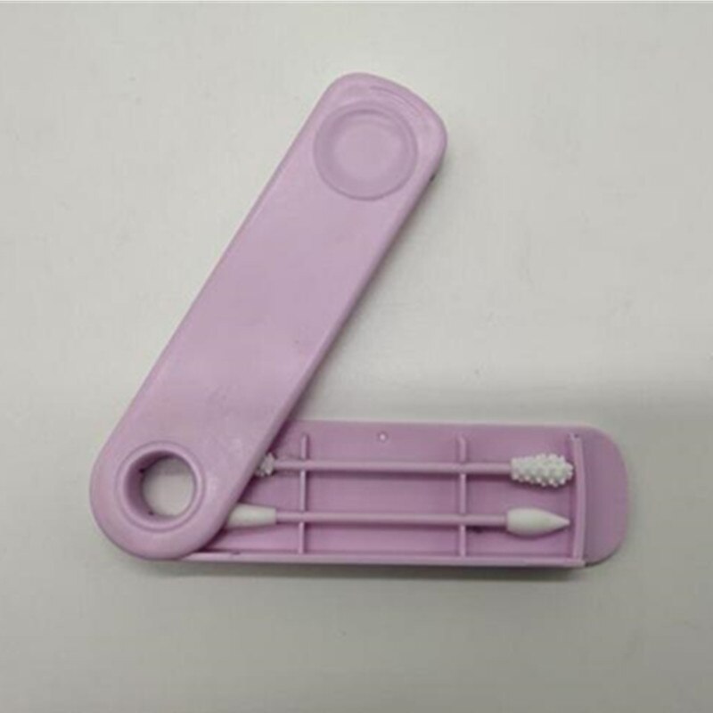 1 Box Reusable Cotton Swab Double-headed Ear Cleansing Cosmetic Silicone Buds Swabs Sticks For Cleaning Makeup: 01