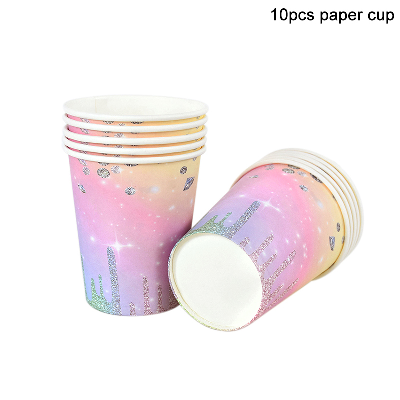 Iridescent Diamond Disposable Tableware Set Paper Plate Cup Napkins Girls Kids Birthday Party Decoration Supplies Baby Shower: Dark Khaki
