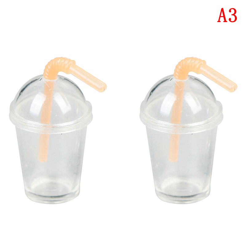 DIY Dollhouse Miniature A Bucket of Popcorn Toy Mini Cup with Dome Lid Popcorn Ice Cream Jewelry Accessory DIY Charms Cup