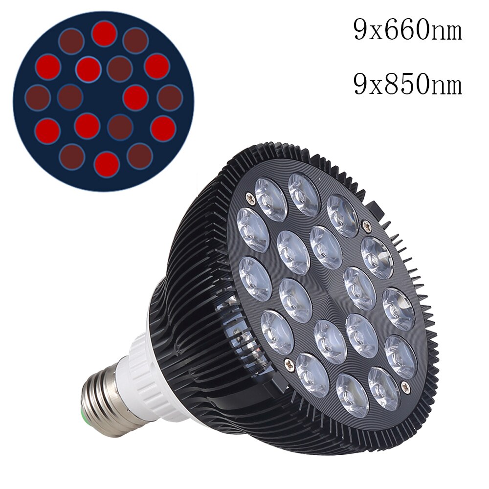 Indoor Plants Grow Light Red 630nm 660nm 850nm LED Light Bulb Bloom Booster for Flowering Enhancement, LED Light Therapy: B18-R660nm-NIR850nm