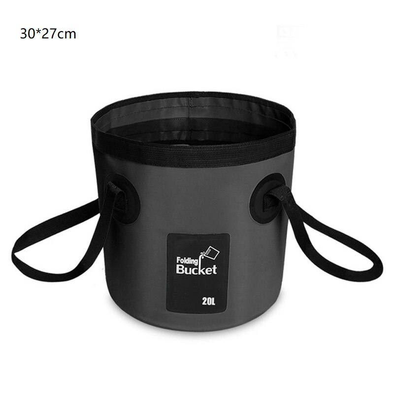 Opvouwbare Emmer Outdoor Reizen Picknick Vissen Emmers Box Wasstraat Waterdichte Water Bag Container Auto Opslag Carrier Emmer: L-Black