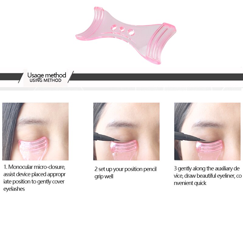 1 pc rosa eyeliner modell makeup eye helper enhet verktyg rita eyeliners guide kort form eyeliner guide makeup verktyg