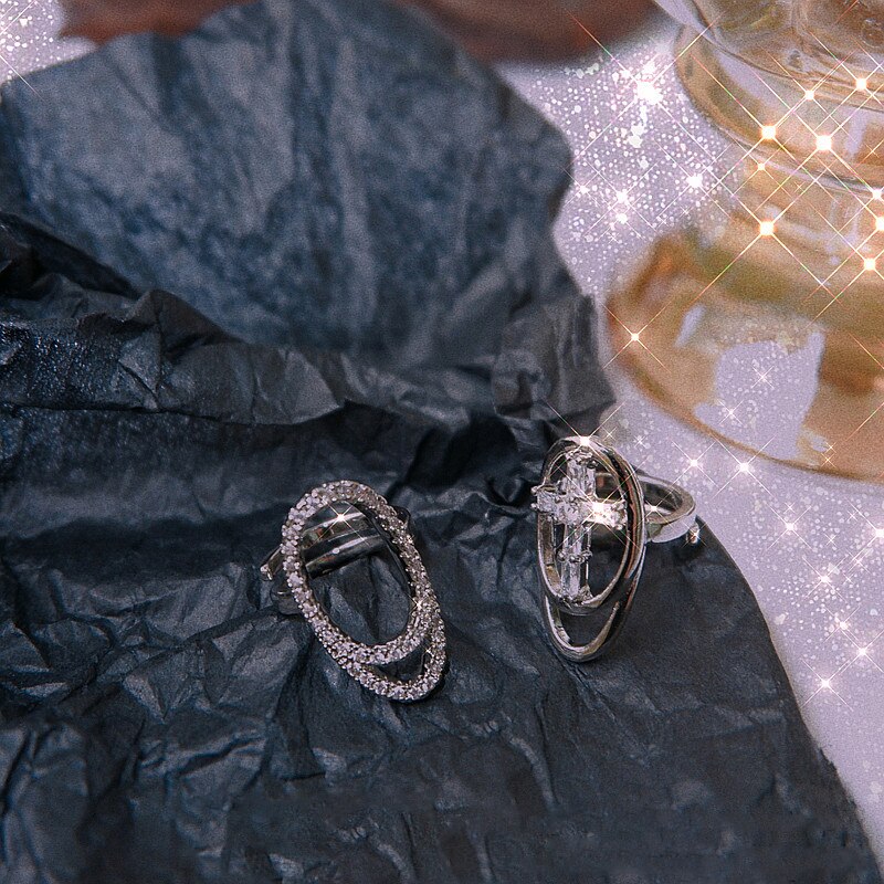 AOMU Neue Schmuck Hohl Nagel Ring Charme Kristall Finger Nagel Ringe Für Frauen Dame Strass Zirkon Fingernagel Schutzhülle