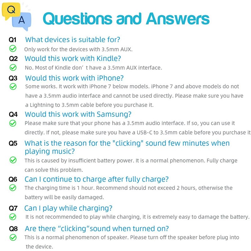 FULL-Mini Wireless Speaker, 3W Mobile Phone Speaker Line-in Speaker with 3.5mm AUX Audio Interface for Android/PC/Laptop