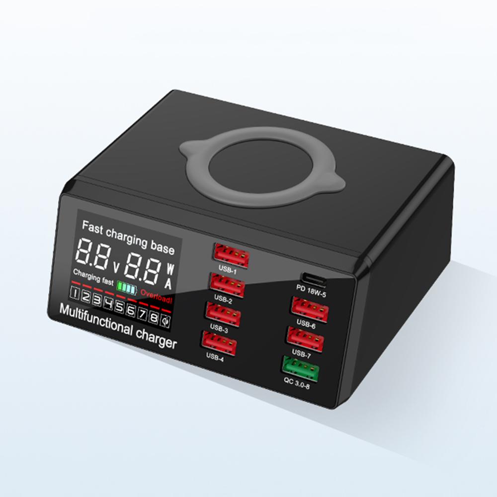QC3.0 Intelligente Senza Fili del Caricatore del USB 100W 8 Porte Veloce Stazione di Carica del Caricatore del USB PD Veloce del Caricatore Per il iPhone Samsung huawei Tablets