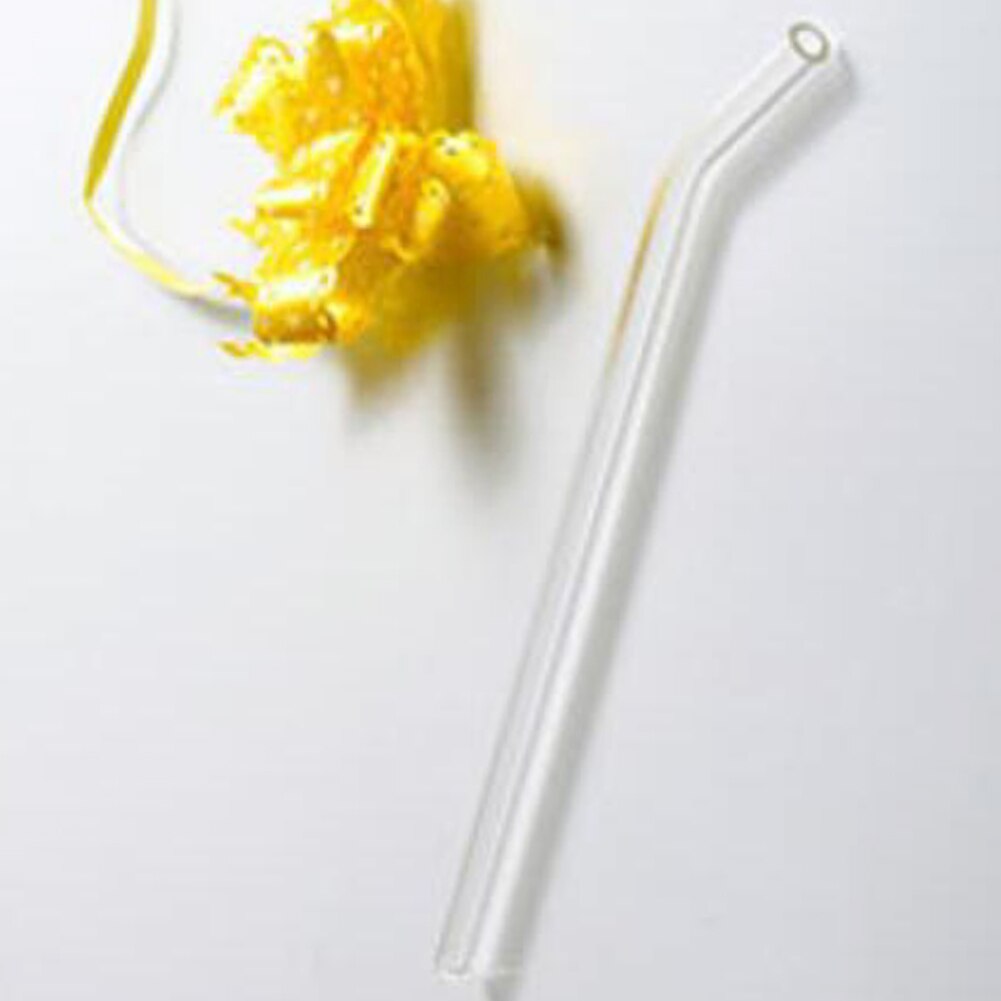 Reusable Glass Straws Colorful Clear Drinking Straws Wedding Birthday Party Drinking Straw Straight Bent Shape Portable Straws: Transparent