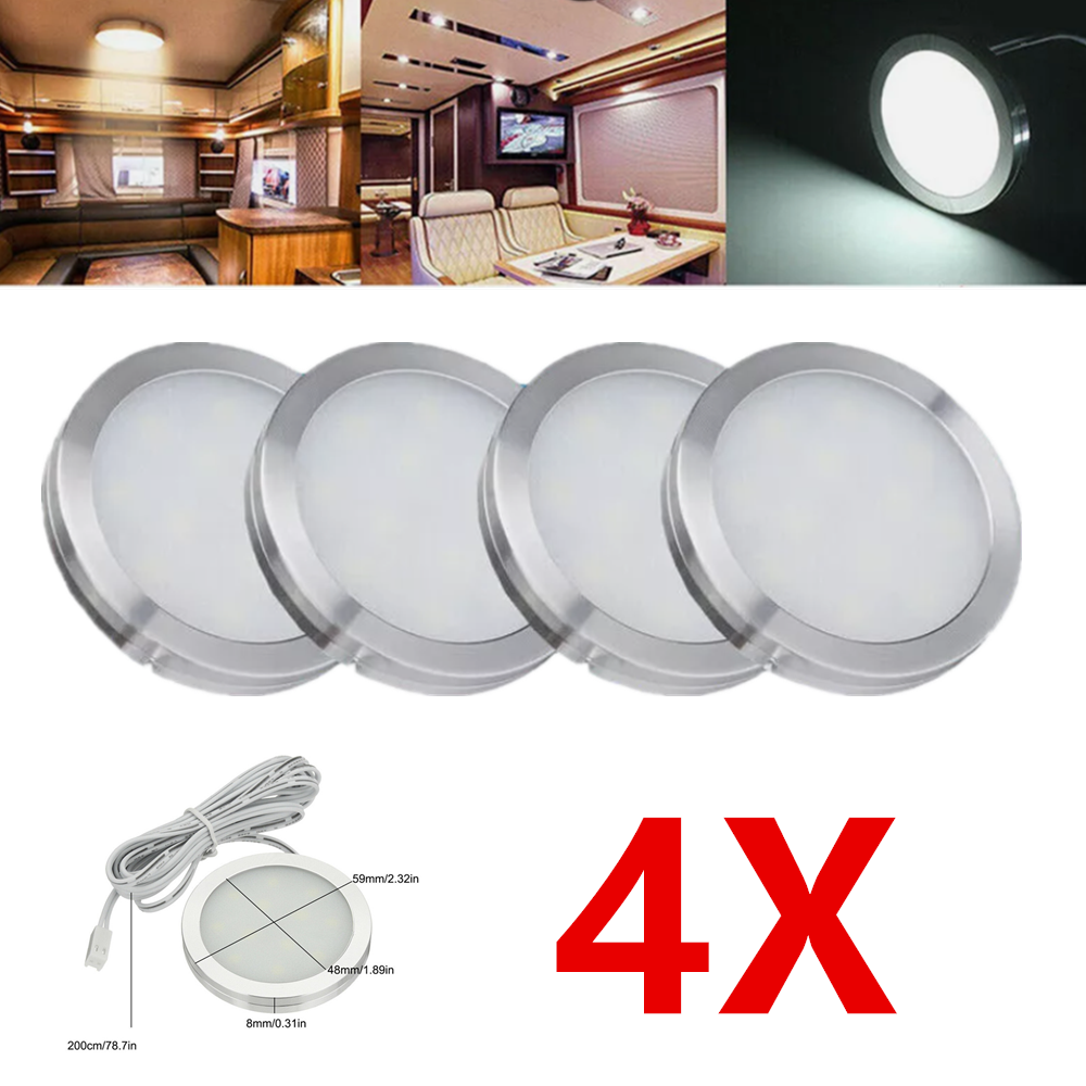 4 st led-lampa 12 volt taklampa för husbil, led-lampor för underskåp, båt, husvagn, inomhusbelysning, takbelysning för bil