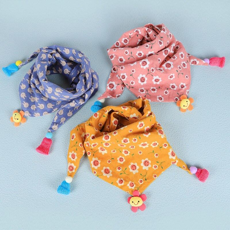 Sciarpa per bambina inverno autunno dolce stampa sciarpa per bambini sciarpa per bambini in cotone caldo antivento sciarpa a triangolo abbigliamento per bambini