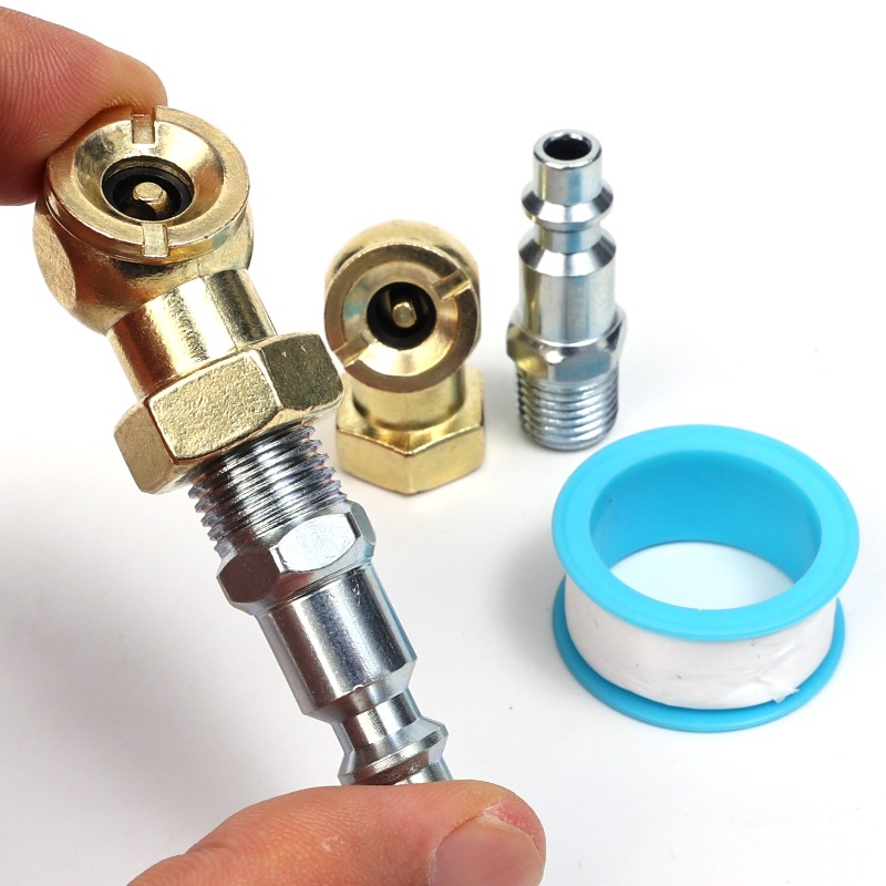 Ball Shape Inflatable Nozzle Connector 1/4 Inch NPT Metal Inflator Fitting American Style Valve Fitting Car Tyre Repair Tools