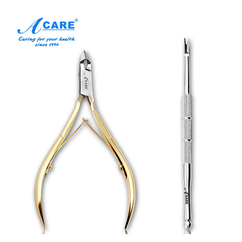 Juego de alicates para cutículas de acero inoxidable, producto para eliminar la piel muerta, tijeras, Kit de manicura, cuidado de los pies: 1xG Nipper 1xRemover