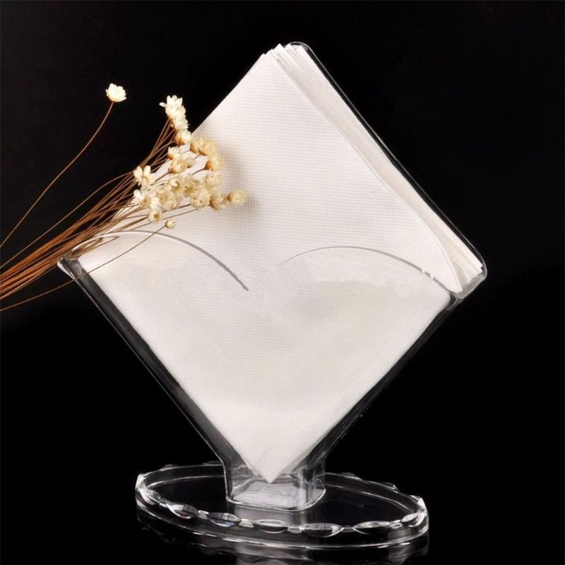 Hostelnovo - Cocktailservettenhouder van transparant plexiglas, 10 x 10 cm, inclusief 50 blauwe servetten