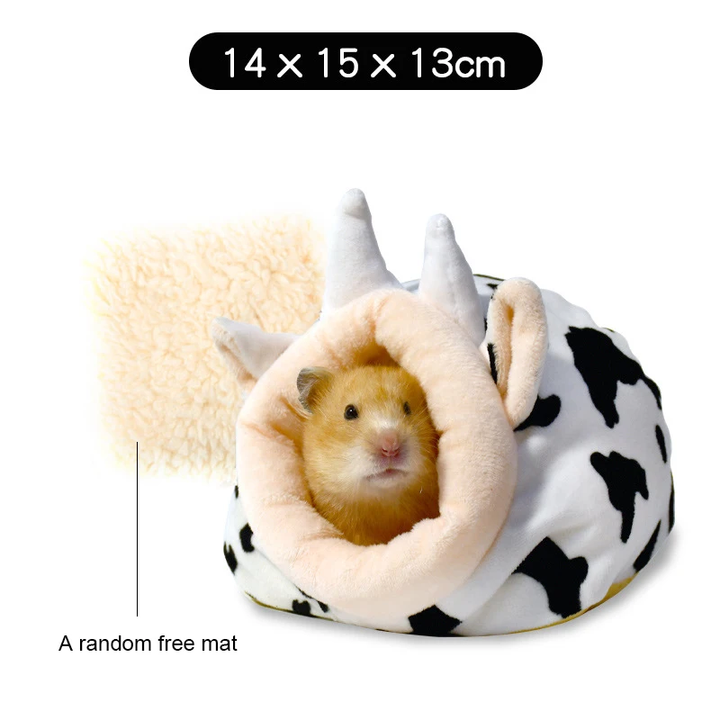 Jaula suave y cálida para hámster, cama para mascotas, hamaca para ratas, cerdo, ardilla, casa de invierno, nido de terciopelo, cama cálida para dormir, artículos para mascotas pequeñas: Amarillo claro