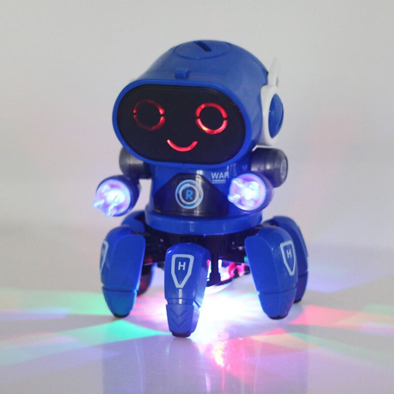 Dancing electric six-claw small 6 Robot with lights music robot children&#39;s educational toys Christmas birthday