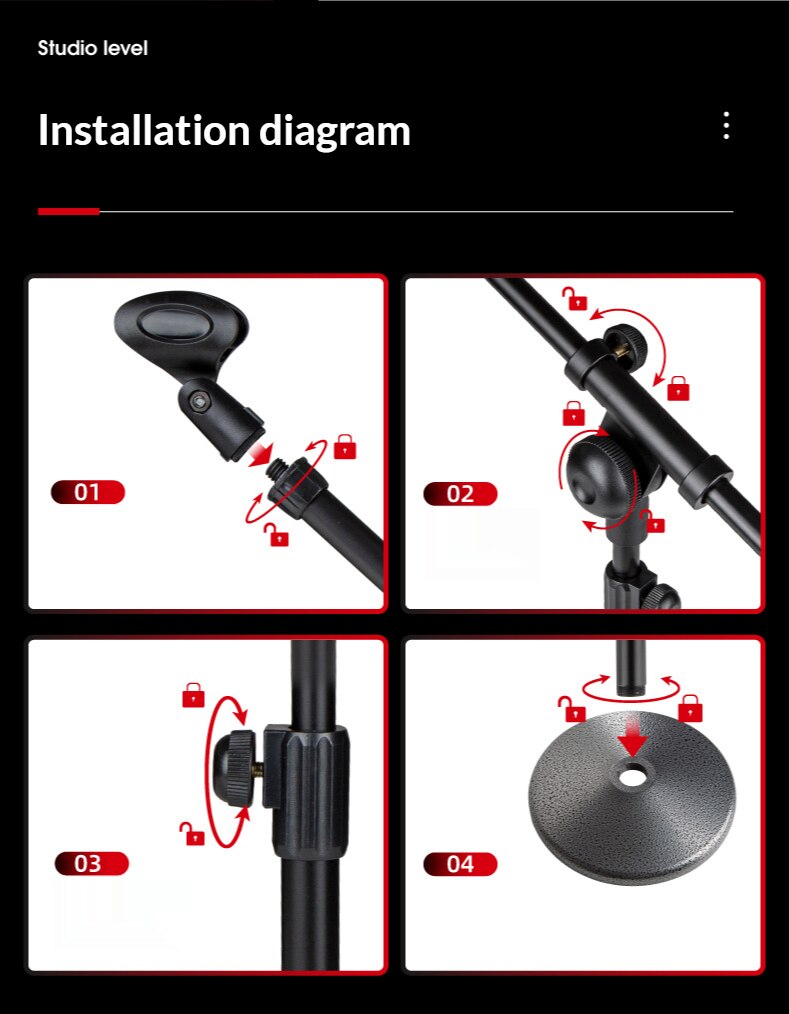 Desktop Metal Microphone Stand Boom Arm Suspension Scissor Microphone Holder Boom Arm 5/8-inch Threaded Mount for Blue Yeti mic